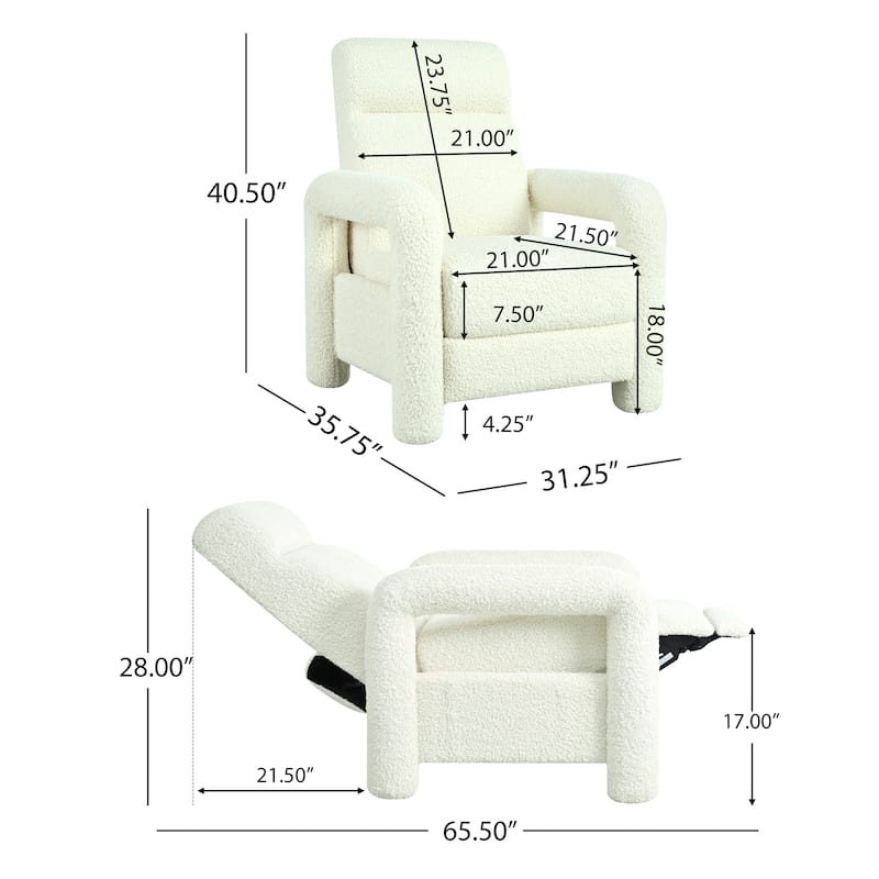 Christopher Knight Home - Push Back Recliner with Adjustable Backrest