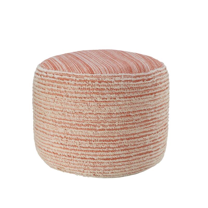 HomeRoots 18" Pink Polyester Ottoman
