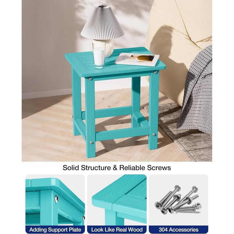 WINSOON HIPS All Weather Outside Table Adirondack Side Table