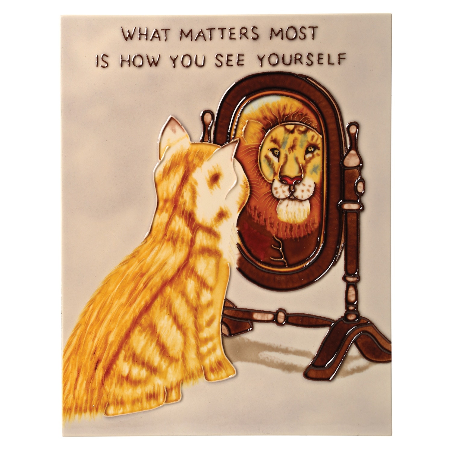 Shop What Matters Most Ceramic Tile Art Hand Painted Cat And