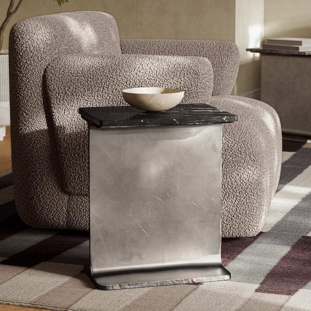 Marbelle - I-Beam Marble Side Table