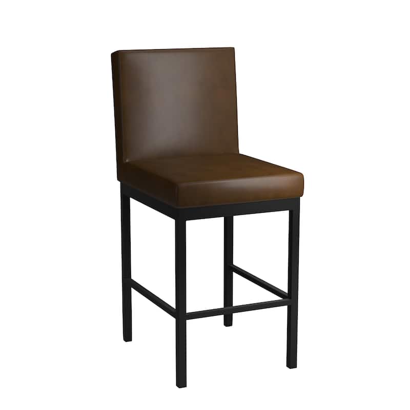 Tempo Furniture Auburn Stationary 26" Counterstool/30" Barstool by Furnish Theory - Counter Height - Pebblestone & Dark Brown