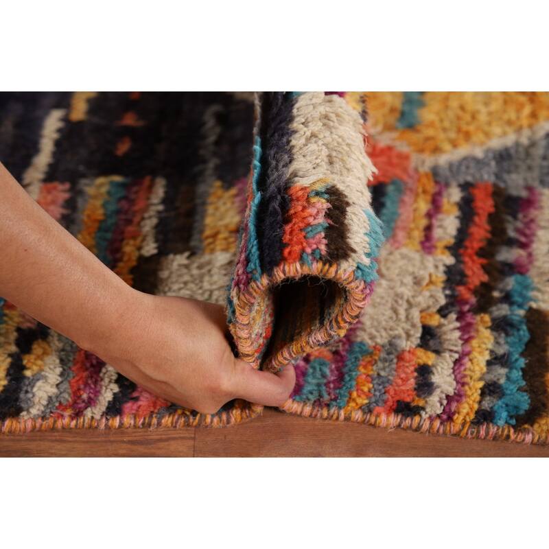 Trellis Moroccan Area Rug Hand-Knotted Wool Carpet - 7'11" x 10'11"