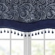 preview thumbnail 12 of 35, Madison Park Aubrey Jacquard Window Rod Pocket Valance with Beads - 50 x 18"