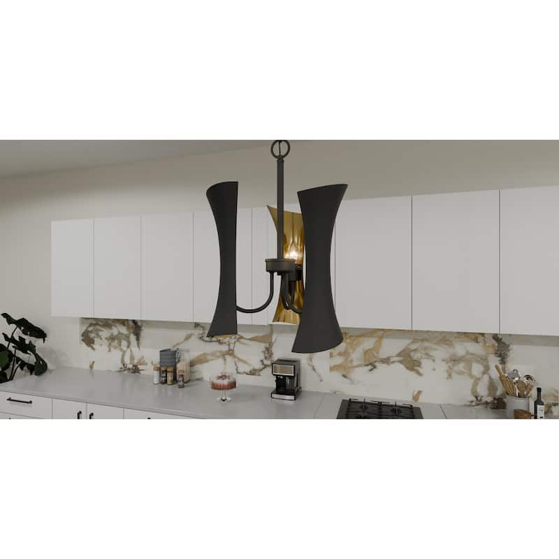 Myla 3-Light Matte Black Pendant Light