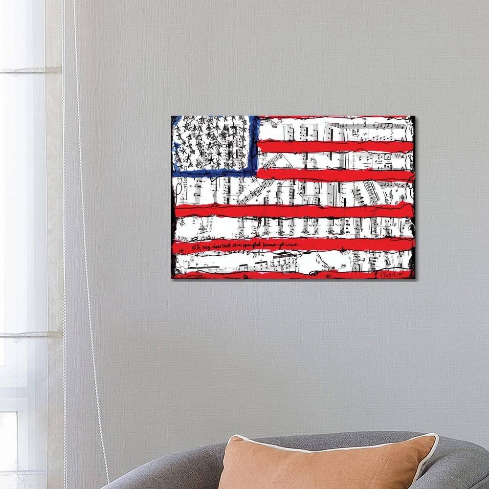 iCanvas "Home Of The Brave American Flag" by Elexa Bancroft Canvas Print