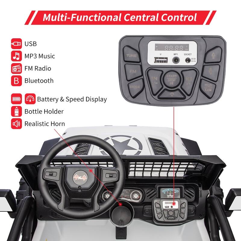 24V 2-Seater Kids Electric Ride-On Car with Remote Control
