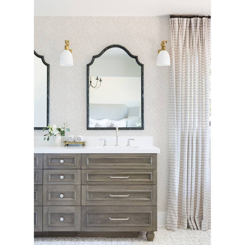 A-Street Prints Scout Lavender Floral Ogee Wallpaper