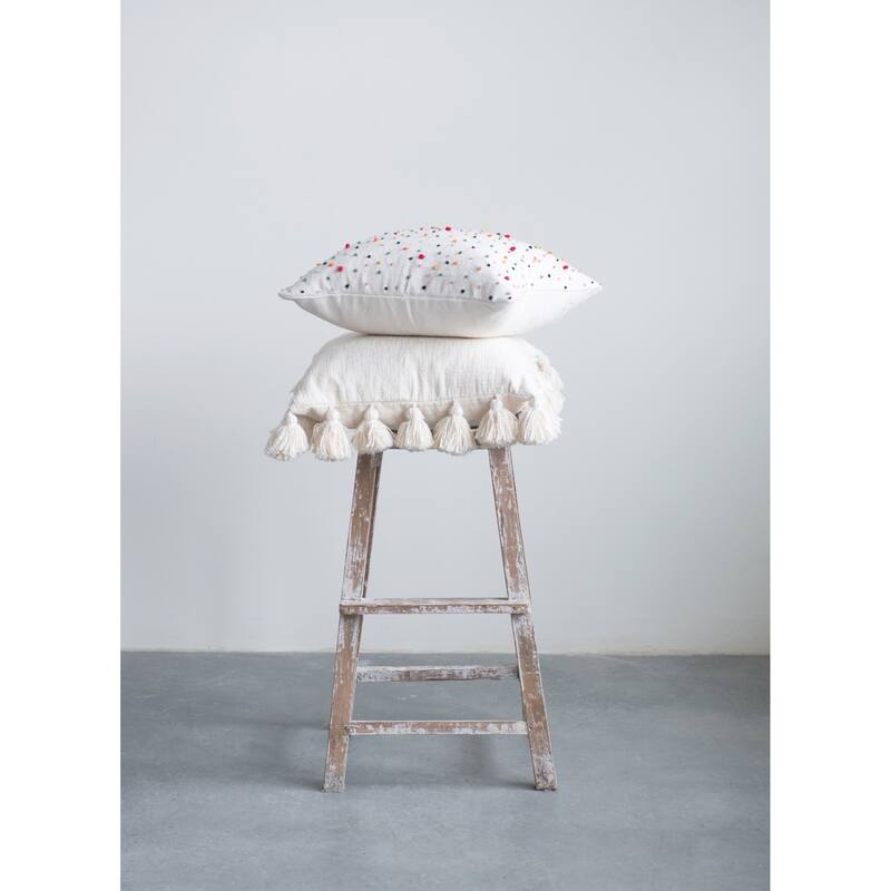 Cotton Pillow with Tassels