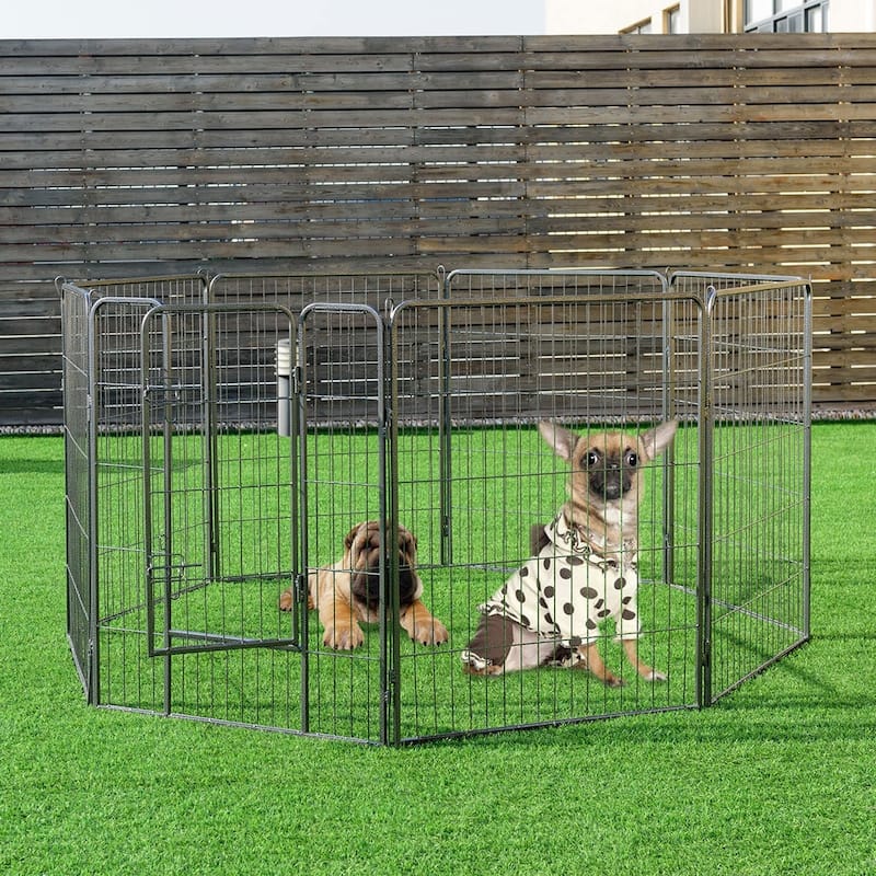 40" 8 Metal Panel Heavy Duty Pet Playpen Dog Fence - 31.5" x 40"