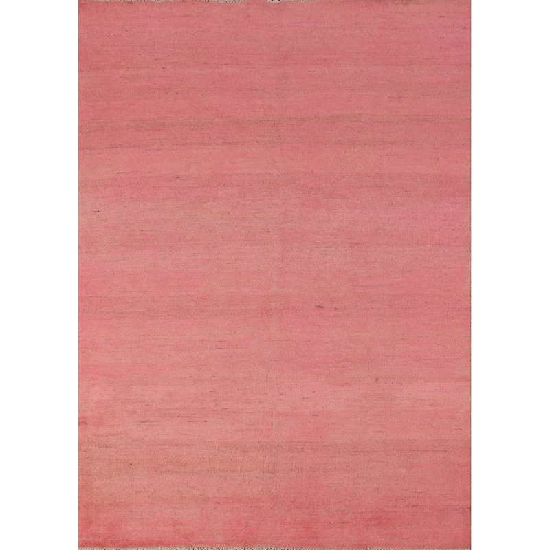 Modern Pink Gabbeh Oriental Area Rug Handmade Wool Carpet - 5'4"x 7'8"