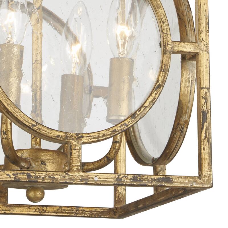Berlin Semi-flush Convertible Chandelier, Distressed Antique Gold - Distressed Antique Gold