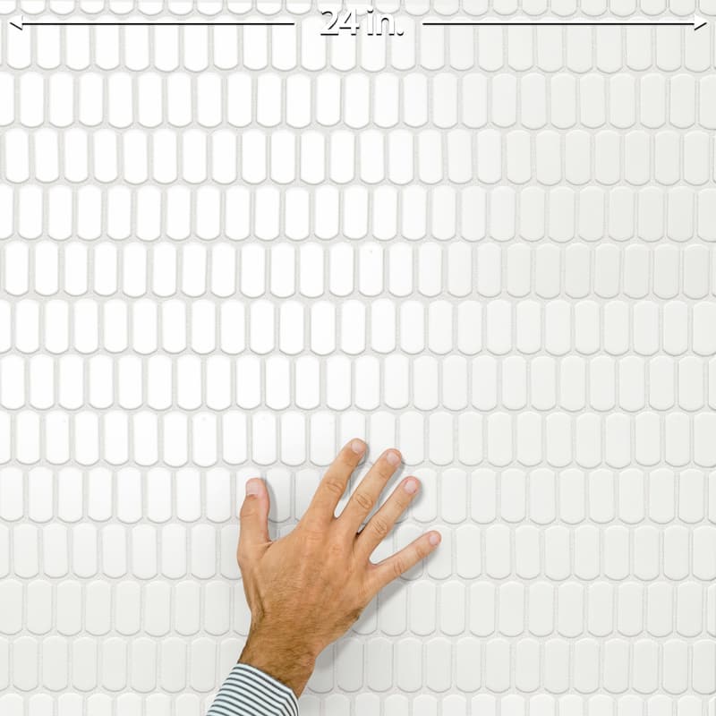 Merola Tile Hudson Capsule Matte White 12-1/4" x 13-1/8" Porcelain Mosaic Floor and Wall Tile