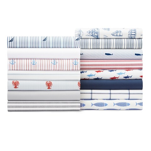 Nautica Cotton Percale Deep Pocket Bed Sheet Sets