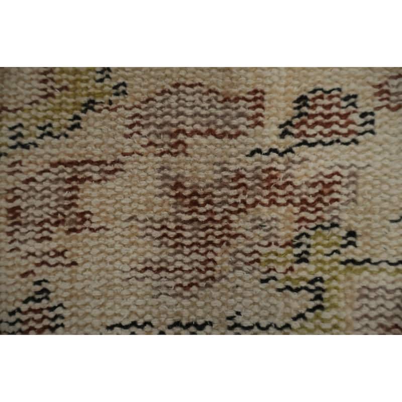 Hand Knotted Oriental 100% Wool Carpet Transitional Floral Beige & Ivories Anatolian Area Rug - 9' 9'' X 5' 6''