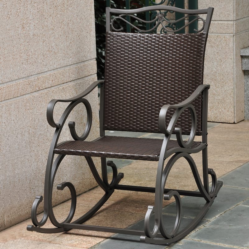 Valencia Resin Wicker Rocking Chair - Chocolate