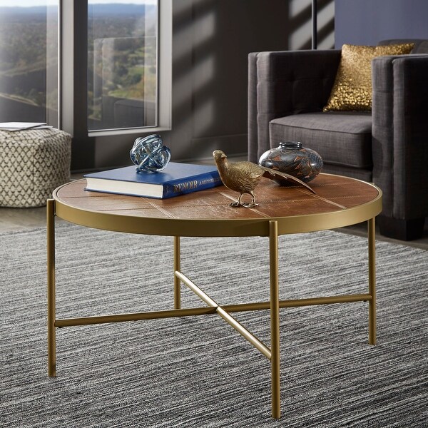 Leather metal coffee table cheap