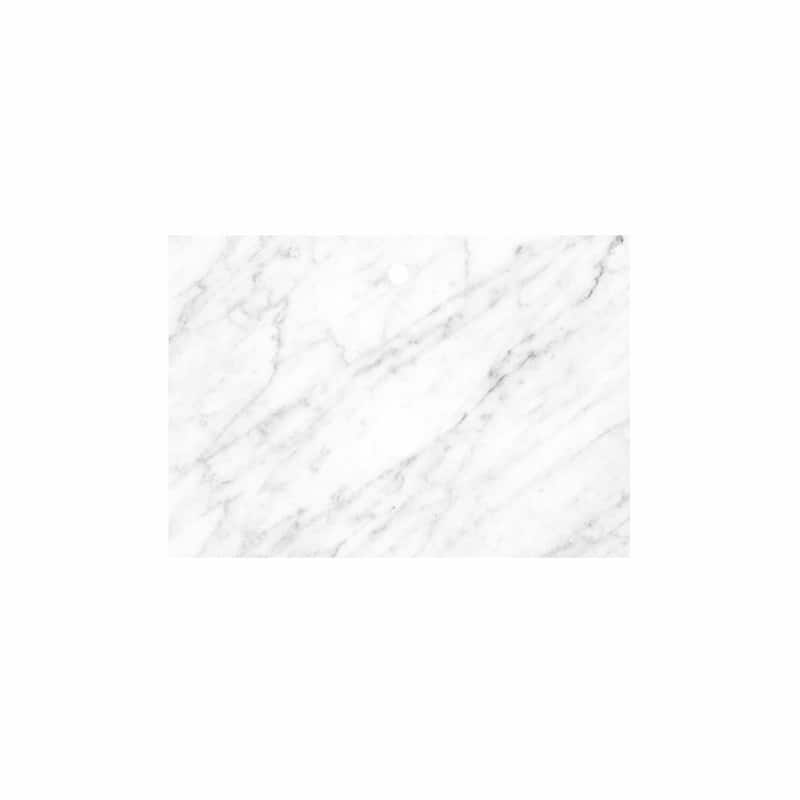 Carrara Marble Vanity Top - Vessel Sink Cutout (Top Only) - 31" - Single Faucet Hole