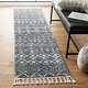 preview thumbnail 60 of 117, SAFAVIEH Berber Fringe Shag Leatha Trellis Rug 2'2" x 10' Runner - Grey/Ivory - Runner
