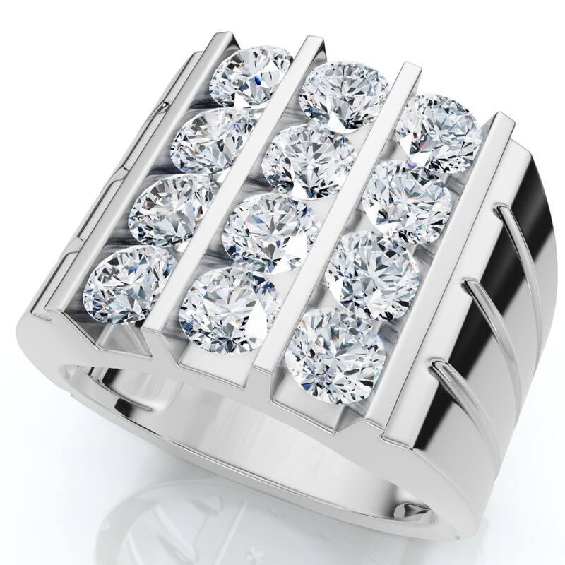 Bliss Diamond 2 1/2Ct Diamond Ring Men's Anniversary Wedding Band Gold ...