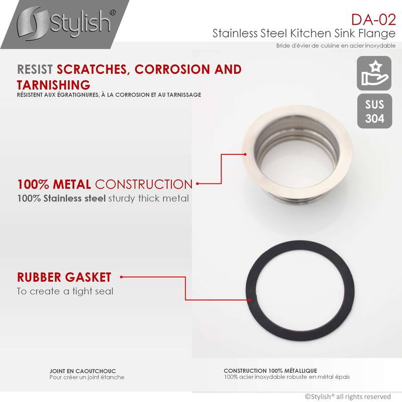 STYLISH Stainless Steel Kitchen Sink Flange Bed Bath & Beyond 38263289