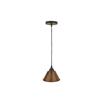 Hammered Copper 7" Cone Pendant Light in Oil Rubbed Bronze (L300DB)