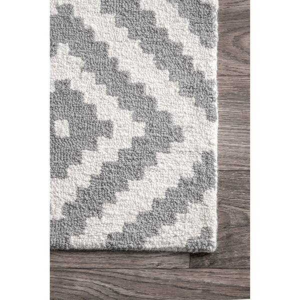 Shop Nuloom Handmade Wool Abstract Pixel Trellis Area Rug On