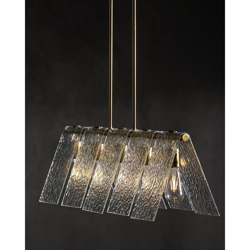 Livabliss Vitracis Modern Chandelier - 38"L x 10"W x 13"H