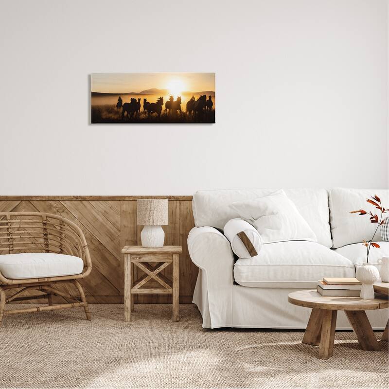 Stupell Sunlit Cowboys & Horses Canvas Wall Art Design by PBurchettePhoto
