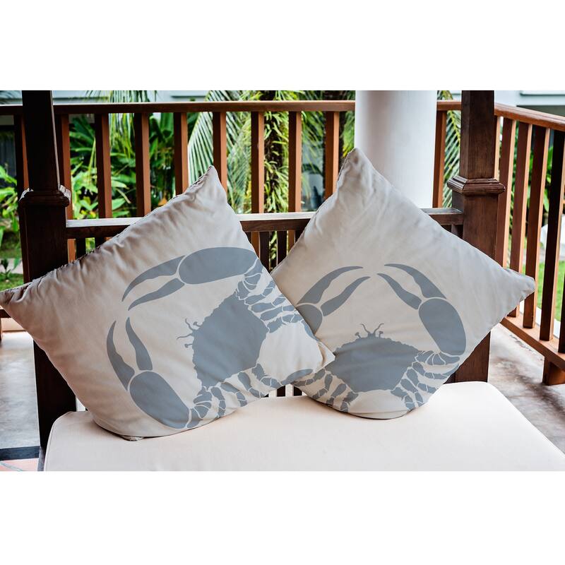 Crab Dip Nautical Indoor/Outdoor Throw Pillow