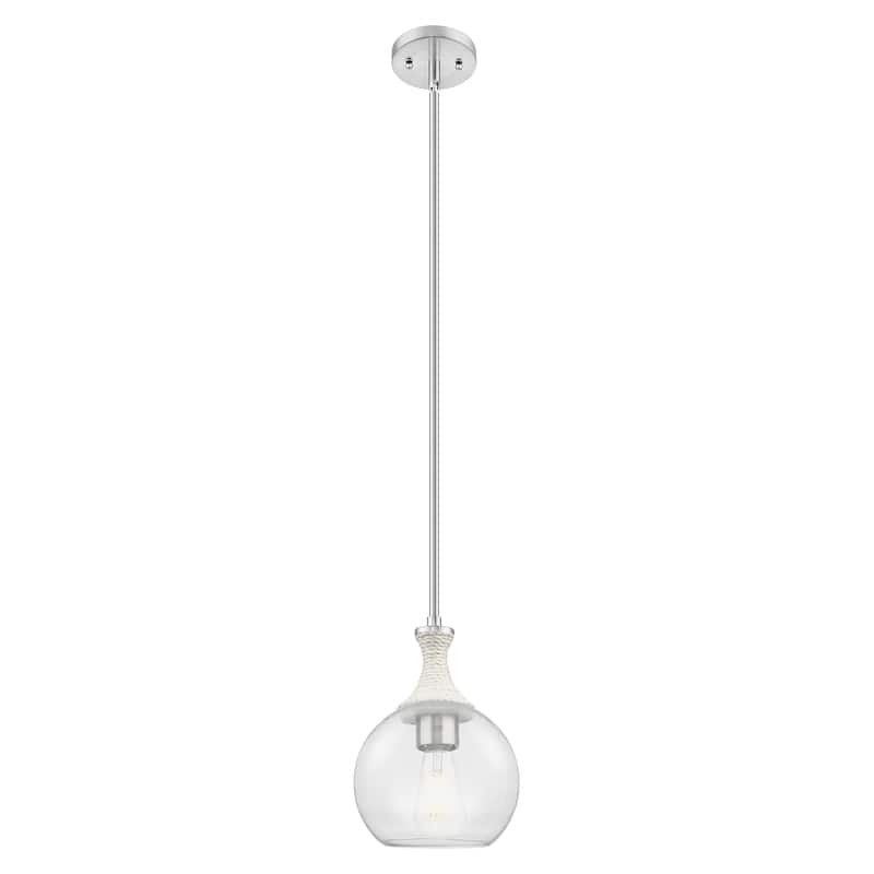 Innovations Lighting Downtown Urban - Astor - 1 Light 8" Rope Detailed Stem Hung Mini Pendant - Clear Shade/Satin Nickel
