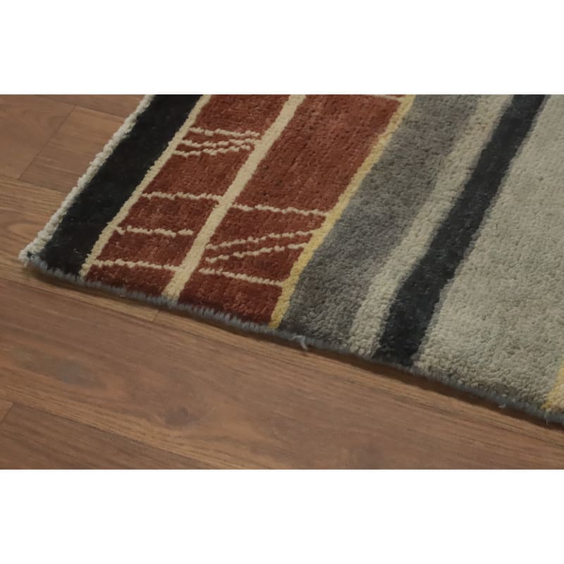 Square Wool Gabbeh Vegetable Dye Large Rug Handmade Wool Carpet - 12' 4'' X 12' 3''