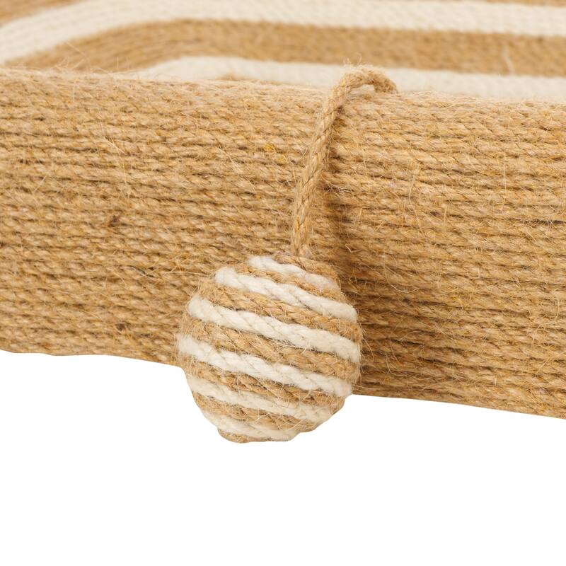 SAFAVIEH Home Natural Ivory 16"W x 24"L x 4"H Cat Scratch Toy SquareJute Bed - 16''W x 24''L x 4''H