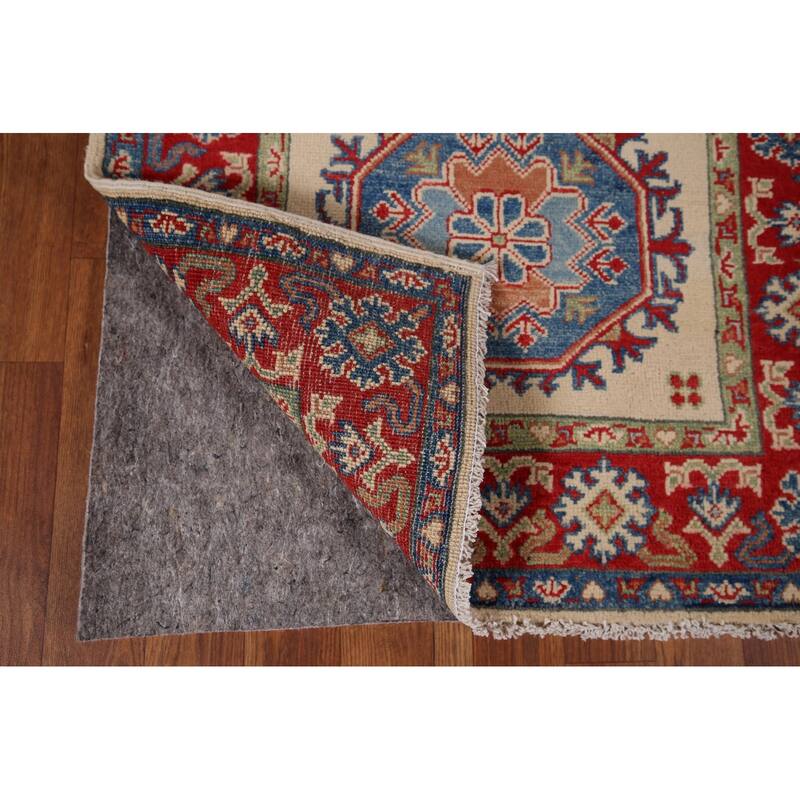 Kazak Oriental Runner Rug Hand-Knotted Traditional Beige Wool Carpet - 2'8" x 25'4"