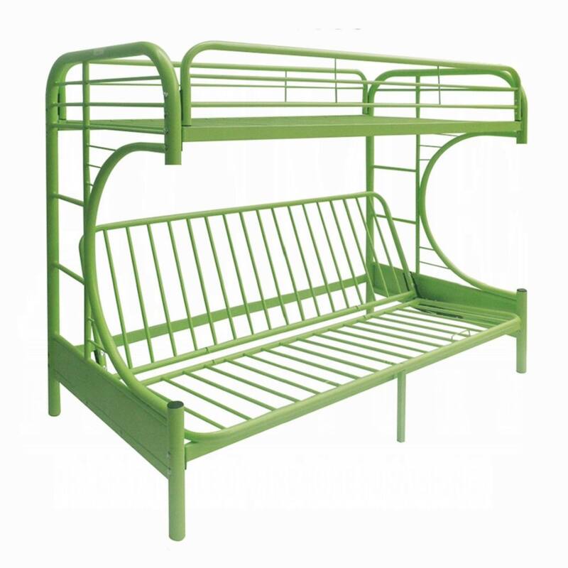 Metal Twin over Full Size Futon Bunk Bed, Green