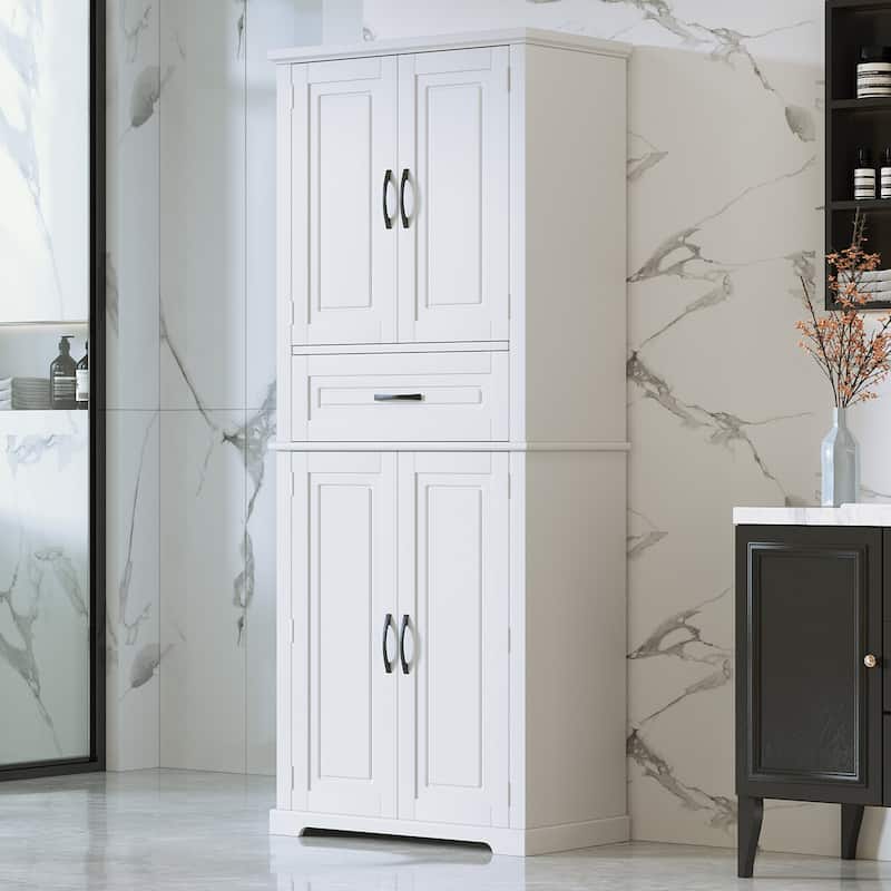 Roomfitters Bathroom Storage Cabinet with Multi-functional Storage, Drawer with Slide Rails and Adjustable Shelf