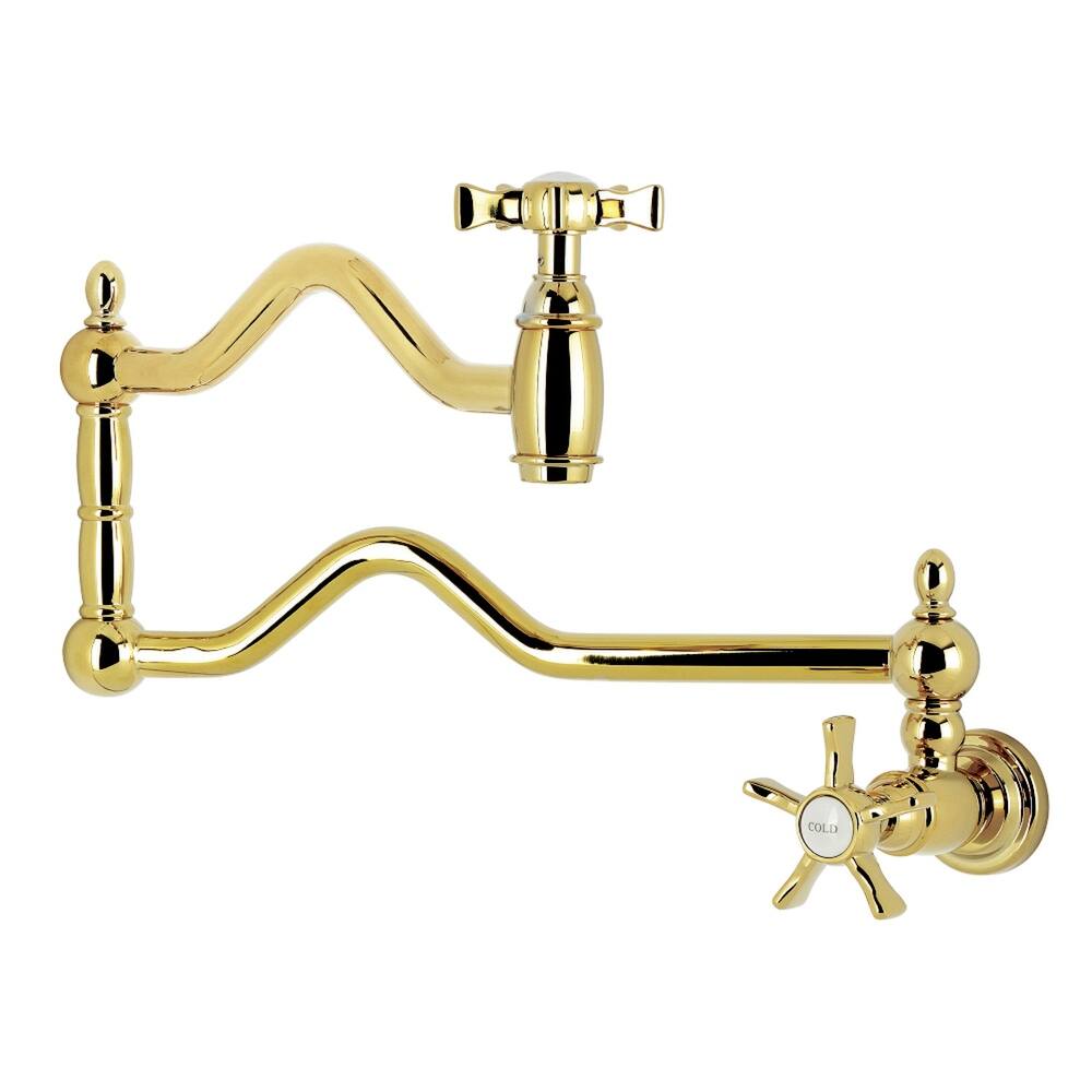 Kingston Brass Essex Double-Handle Wall-Mount Pre-Rinse Bridge Kitchen Faucet