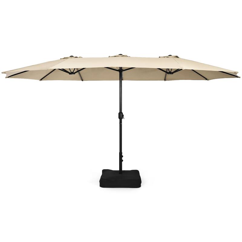 Costway 15FT Double-Sided Twin Patio Umbrella Outdoor Market with - See Details