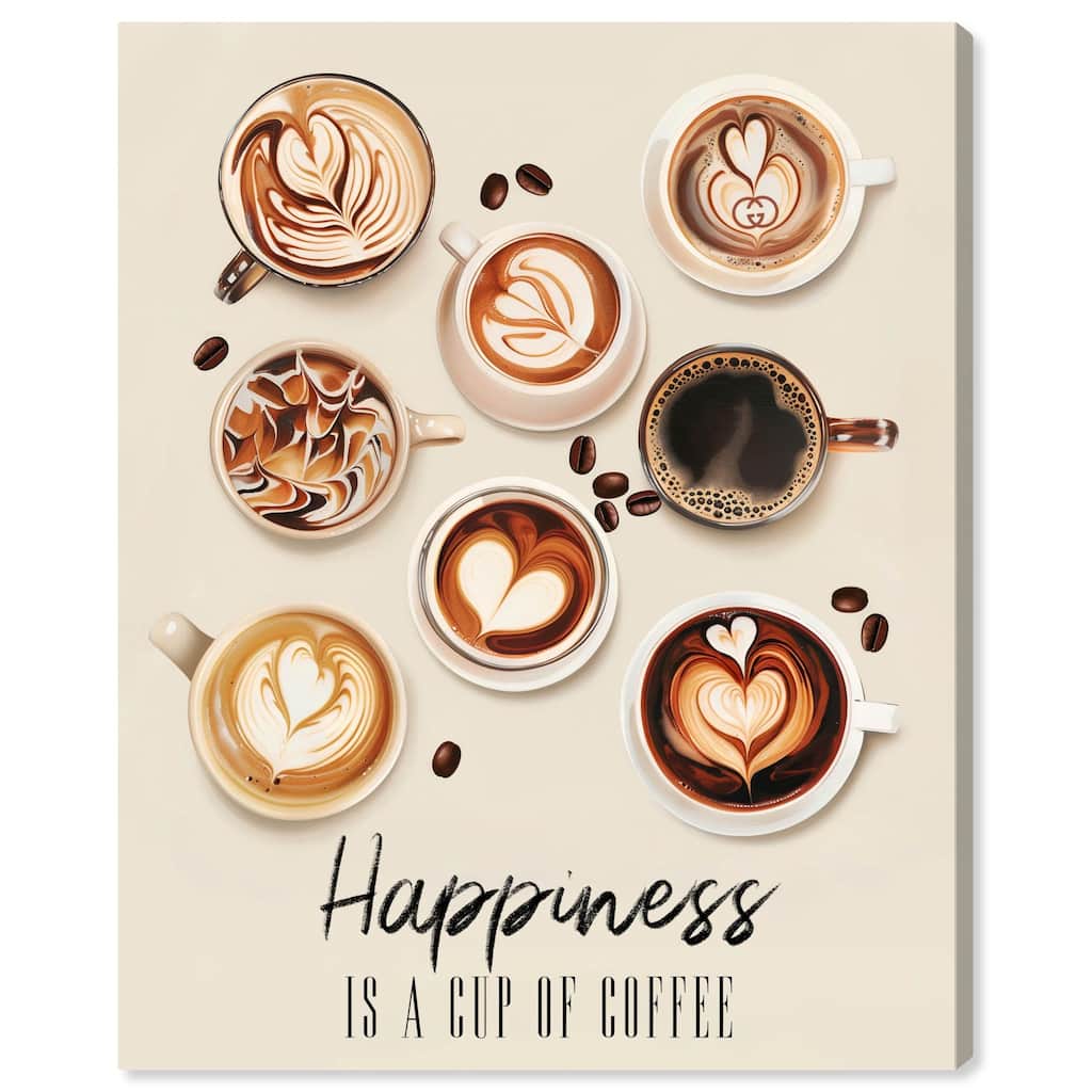 68945 Coffee Cup Collection Canvas by Art Remedy, Gallery Wrapped