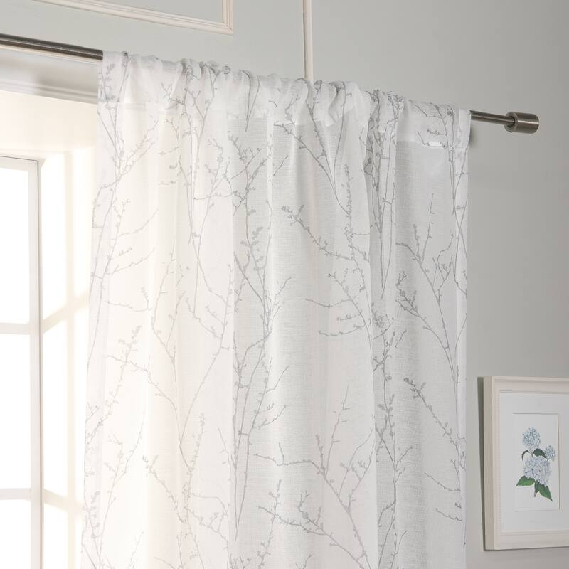 Aurora Home Sheer Watercolor Tree Branch Curtains On Sale Bed Bath & Beyond 31868257
