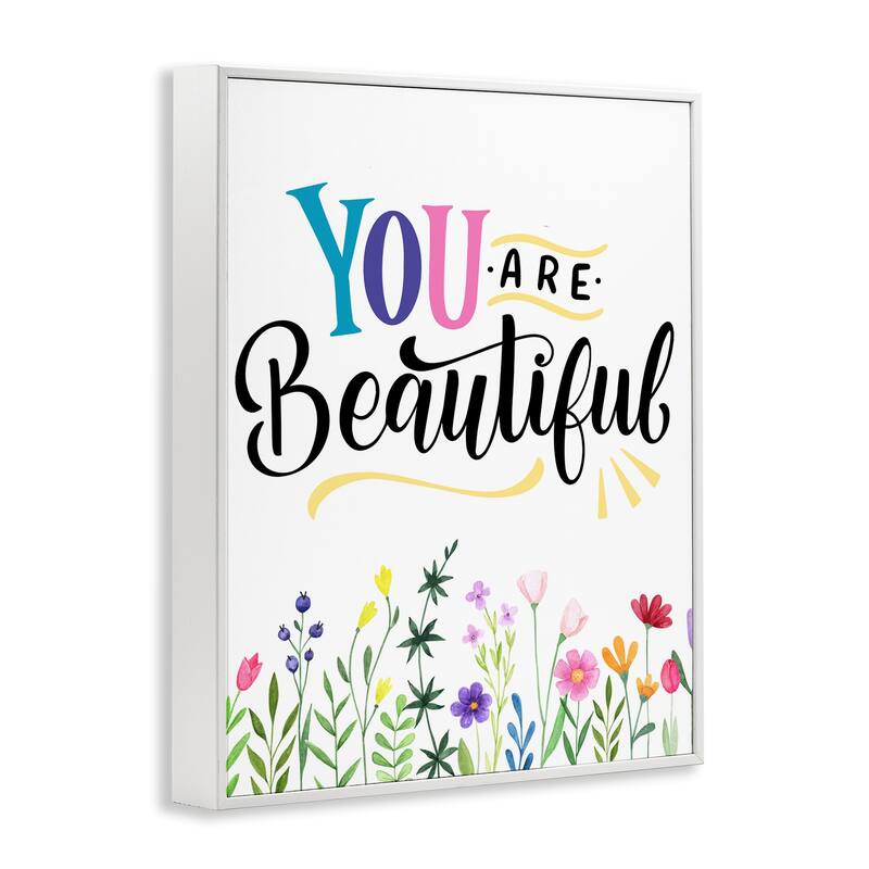 Stupell You Are Beautiful Encouragement Framed Giclee Art Design By Kim Allen