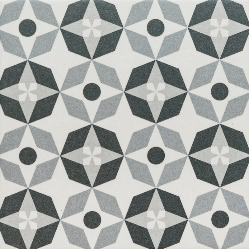 Ellis Taco 6.5x6.5 Matte Porcelain Encaustic Tile - Floor, Wall & Backsplash