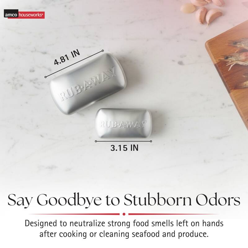 Amco Set of 2 Rub a Way Bars - Silver - 4 x 2.25 in & 3.1 x 0.7 in