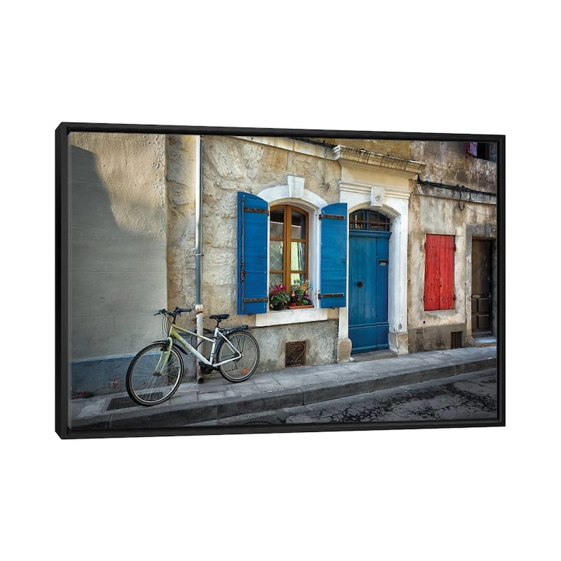 iCanvas "Arles Bicycle" by Marco Carmassi Framed Canvas Print - Black - 26x40