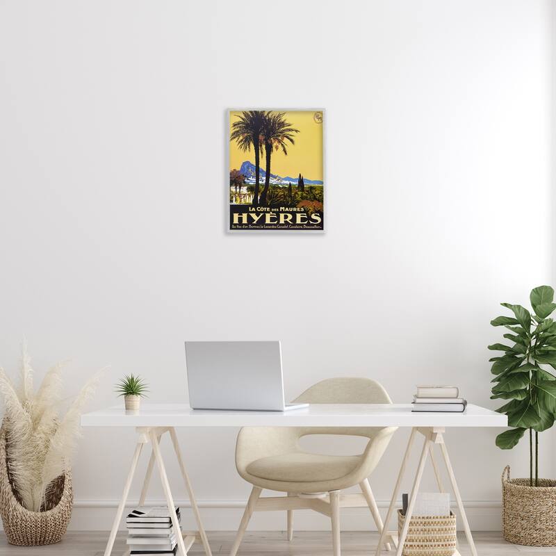 Stupell Vintage Tropical Travel Ad Framed Giclee Art Design By Marcus Jules