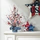 preview thumbnail 2 of 12, Glitzhome 20"H Patriotic July 4th Berry Stars Table Tree