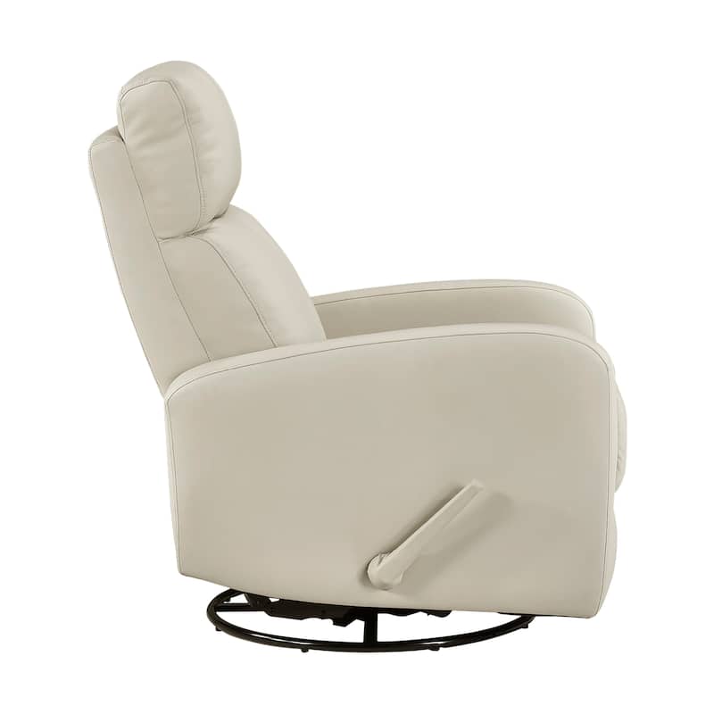 Creek 31.5" Leather Manual Swivel Glider Recliner - 360-Degree Swivel