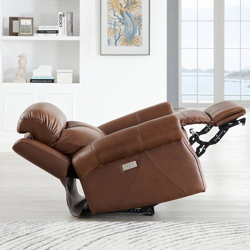 Hydeline Royce Zero Gravity Power Recline and Headrest Top Grain Leather Loveseat