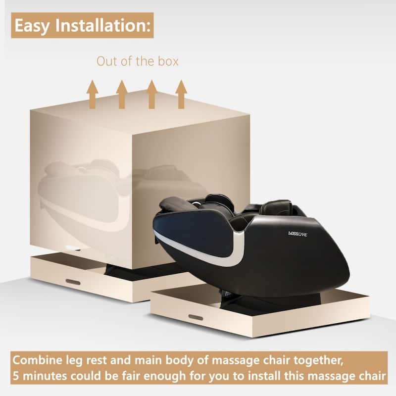 Massage Chair Recliner with Zero Gravity Airbag Massage Bluetooth Speaker Foot Roller，Black