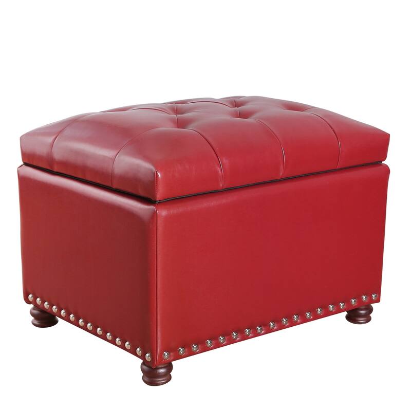 Adeco Contemporary Bench Lift-top Storage Ottoman